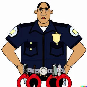 cops with handcuffs for squatter