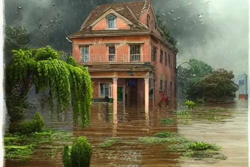 a house flooding and getting water damage 