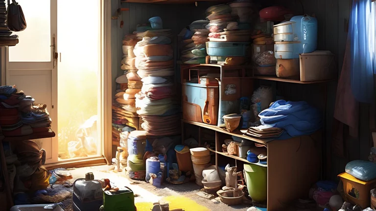 interior of hoarder home